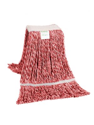 Strengenmop katoen rood/wit met band en gelust 350 gram