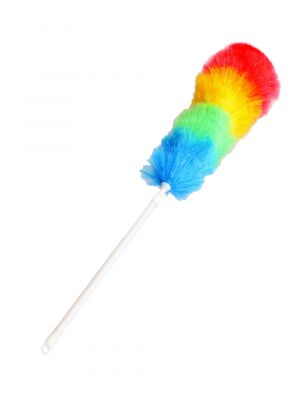 Plumeau regenboog met telescoopsteel 120 cm.