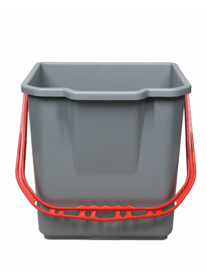 Emmer 18L grijs met rood hengsel