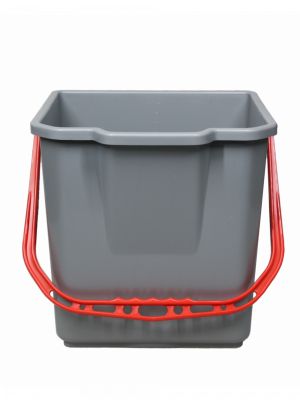 Emmer 25L grijs met rood hengsel
