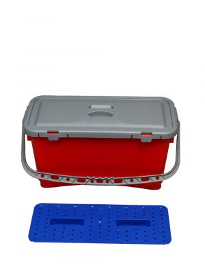 Vlakmop emmer rood 22L met deksel en zeef (10st)