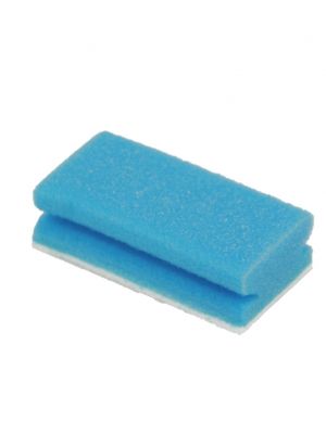 Spons blauw met greep en witte pad 70x135x40mm 30st