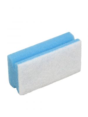 Schuurspons blauw met handgreep en witte pad