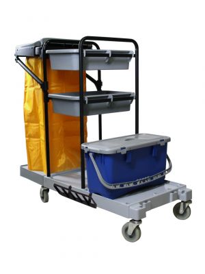 EVO - O1 Open schoonmaakwagen met vlakmopemmer