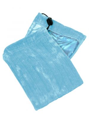Reinigingswant microvezel blauw gevoerd met koordsluiting 10st