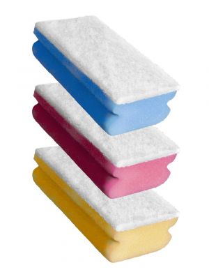 Scouring sponge white pad