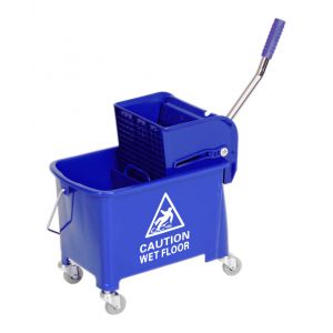 Single mop trolley with two compartments