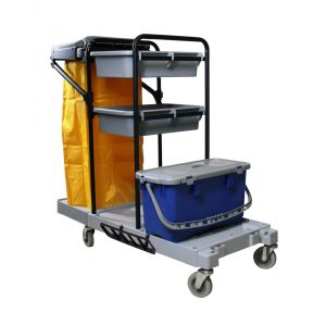 EVO - O1 Open schoonmaakwagen met vlakmopemmer