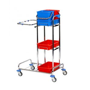 J-I chromed open cleaning trolley