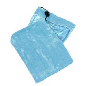 Reinigingswant microvezel blauw gevoerd met koordsluiting 10st