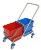 Rolemmer 2x25 liter RVS met duwbeugel, Excl. pers