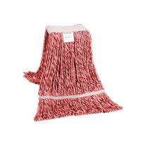 Strengenmop katoen rood/wit met band en gelust 350 gram
